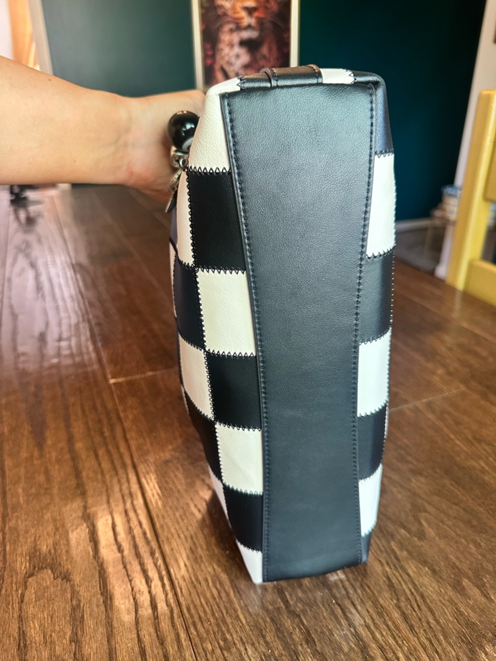 Coachtopia Alter Ego Black and White Checkered Medium Bag - Picture 5 of 5
